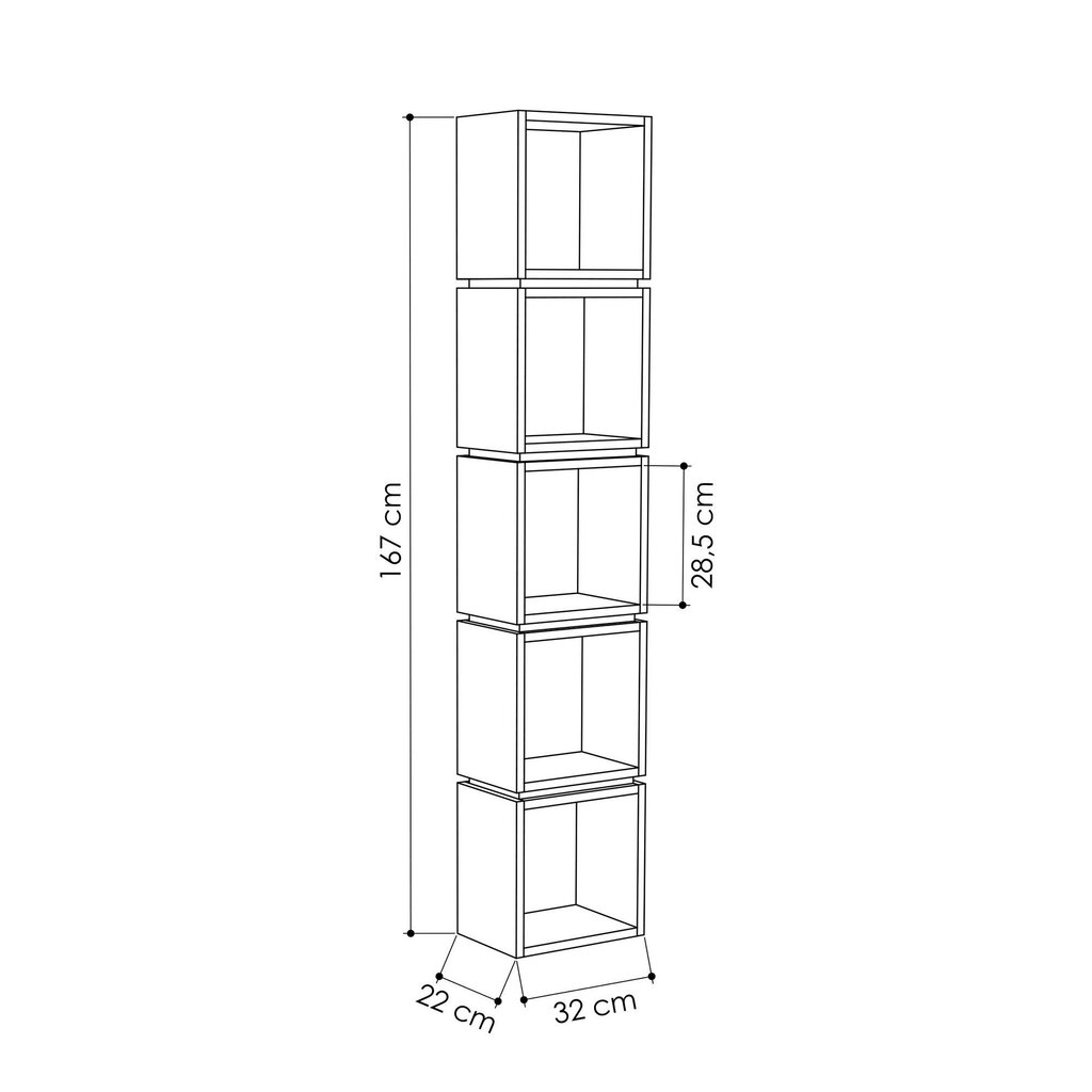 Pastatoma lentyna Kalune Design Multi, ruda/balta kaina ir informacija | Lentynos | pigu.lt