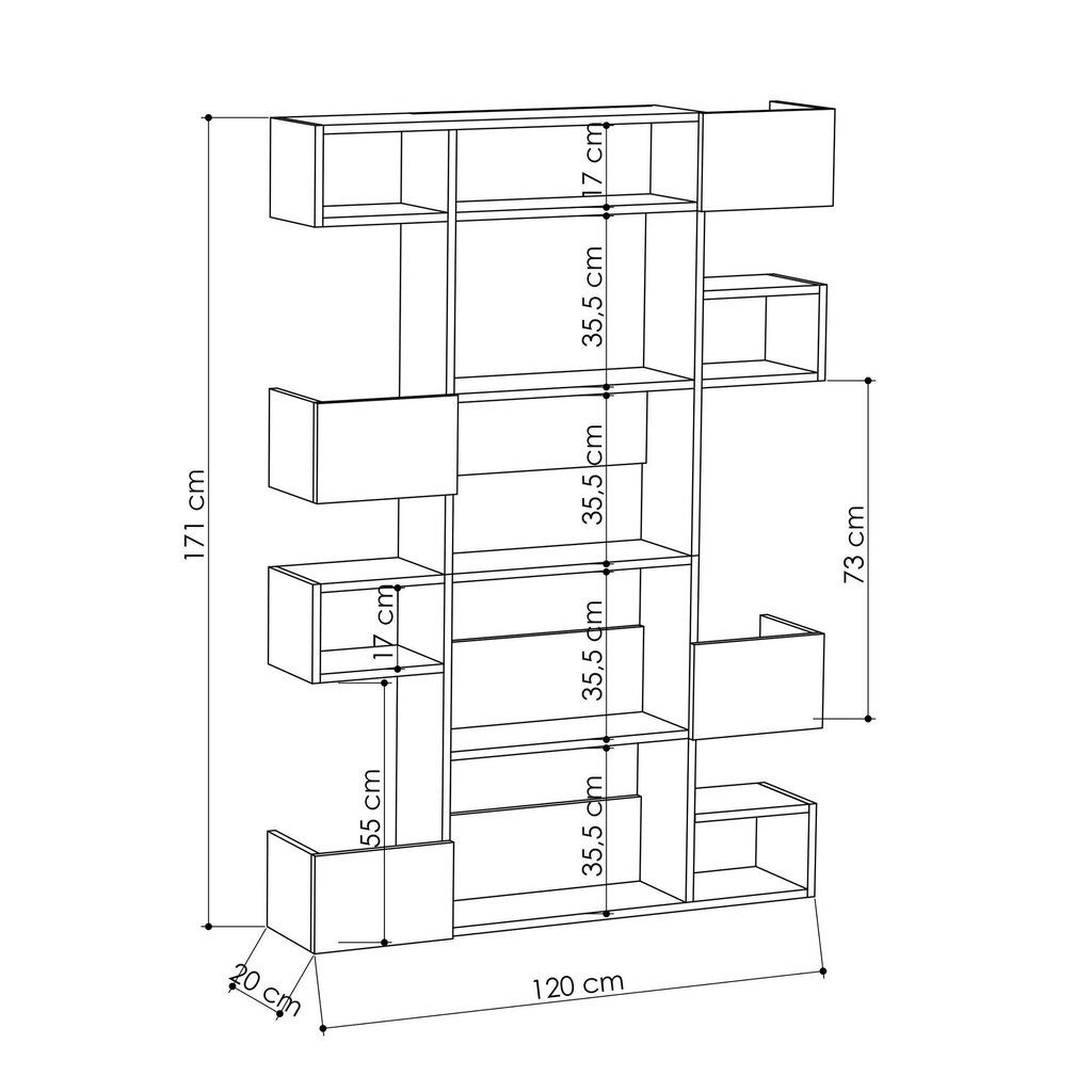 Pastatoma lentyna Kalune Design Niho, balta kaina ir informacija | Lentynos | pigu.lt