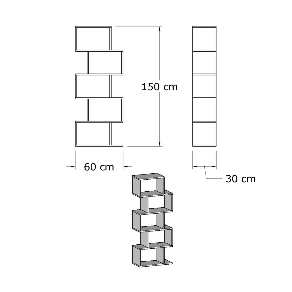 Pastatoma lentyna Kalune Design Meric, balta цена и информация | Lentynos | pigu.lt