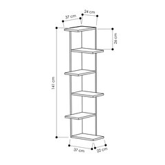 Kampinė pastatoma lentyna Kalune Design Saso, balta kaina ir informacija | Lentynos | pigu.lt