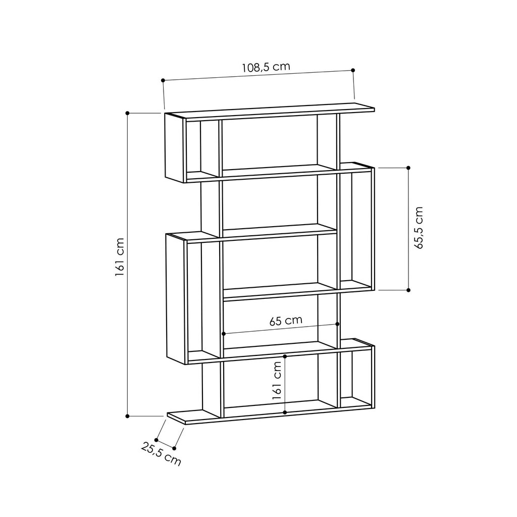 Pastatoma lentyna Kalune Design Mito 12S, tamsiai ruda/pilka kaina ir informacija | Lentynos | pigu.lt