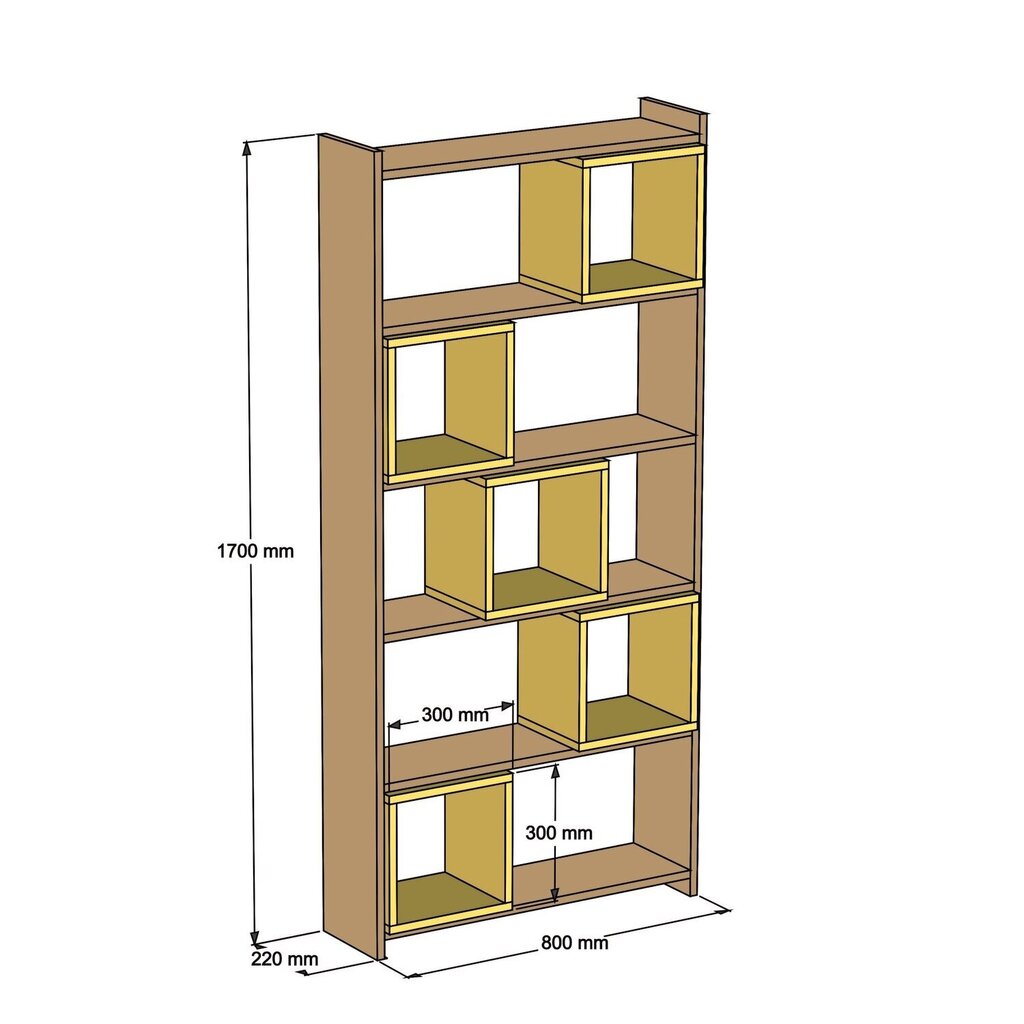 Pastatoma lentyna Kalune Design Box II, balta/mėlyna kaina ir informacija | Lentynos | pigu.lt