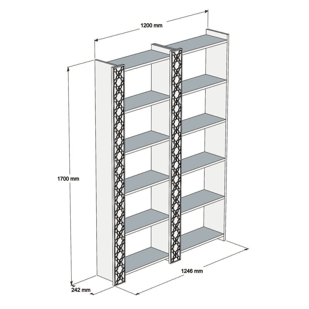 Pastatoma lentyna Kalune Design City 2, ruda/mėlyna kaina ir informacija | Lentynos | pigu.lt