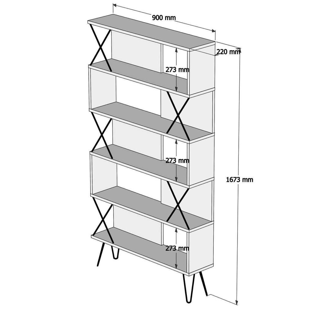 Pastatoma lentyna Kalune Design Extra, šviesiai ruda/juoda цена и информация | Lentynos | pigu.lt