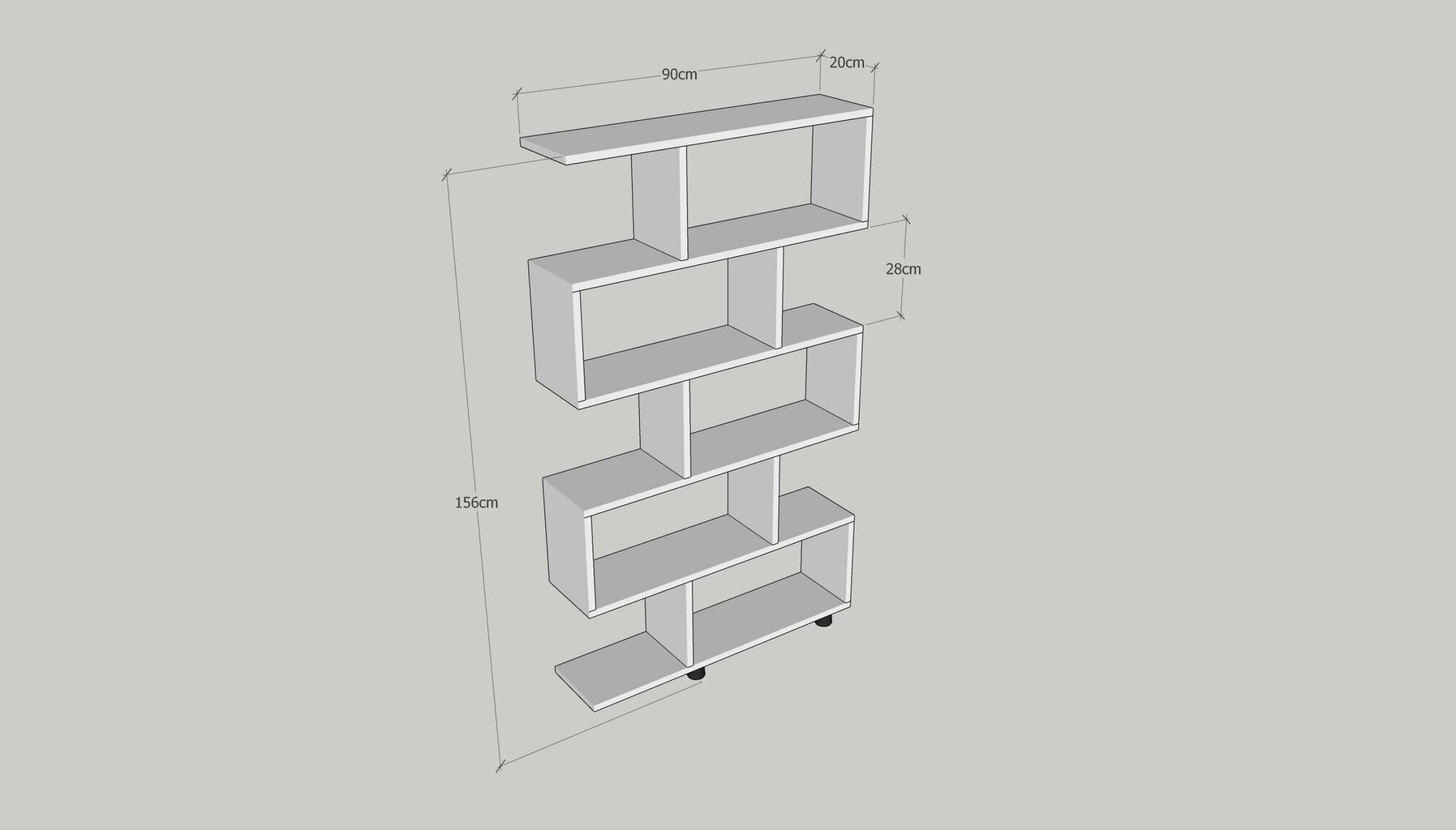 Pastatoma lentyna Kalune Design Elif, balta цена и информация | Lentynos | pigu.lt