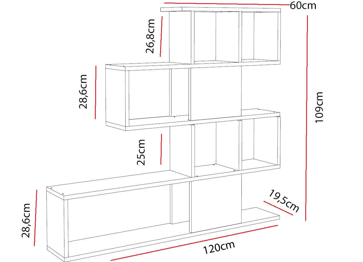 Pastatoma lentyna Kalune Design Karlin II, balta kaina ir informacija | Lentynos | pigu.lt