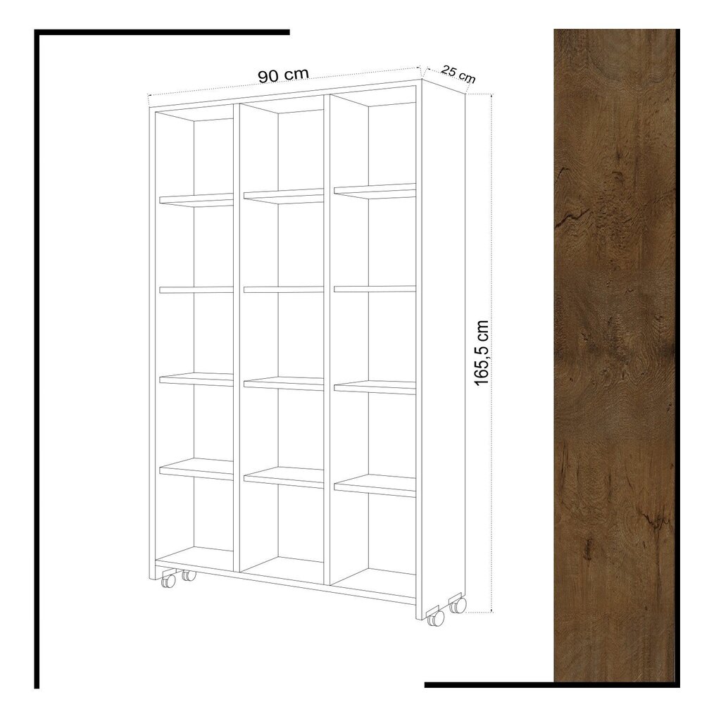 Pastatoma lentyna Kalune Design Crotone, ruda/balta kaina ir informacija | Lentynos | pigu.lt