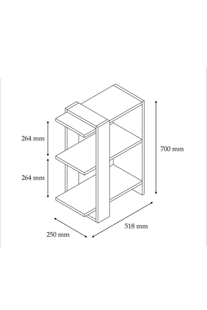 Pastatoma lentyna Kalune Design Funda, balta/pilka kaina ir informacija | Lentynos | pigu.lt