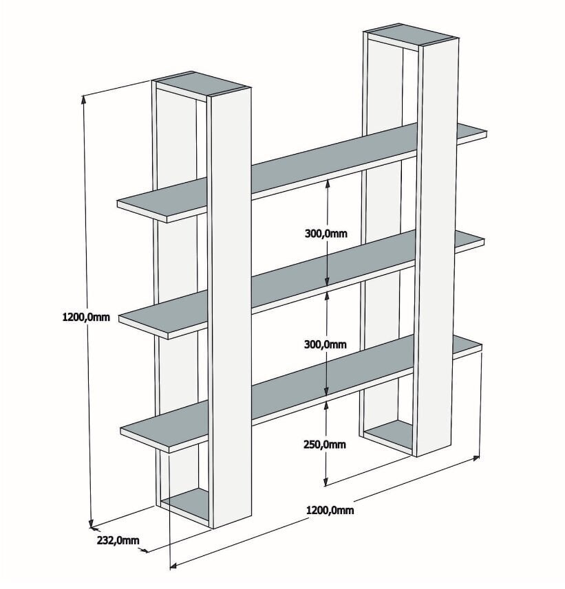 Pastatoma lentyna Kalune Design Ada, ruda kaina ir informacija | Lentynos | pigu.lt