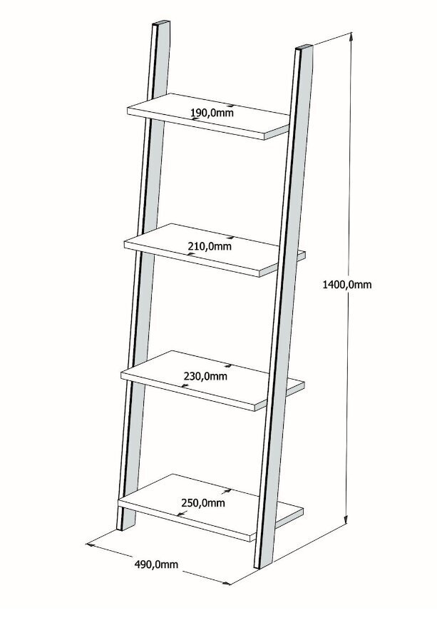 Pastatoma lentyna Kalune Design Fayko, balta/šviesiai ruda kaina ir informacija | Lentynos | pigu.lt