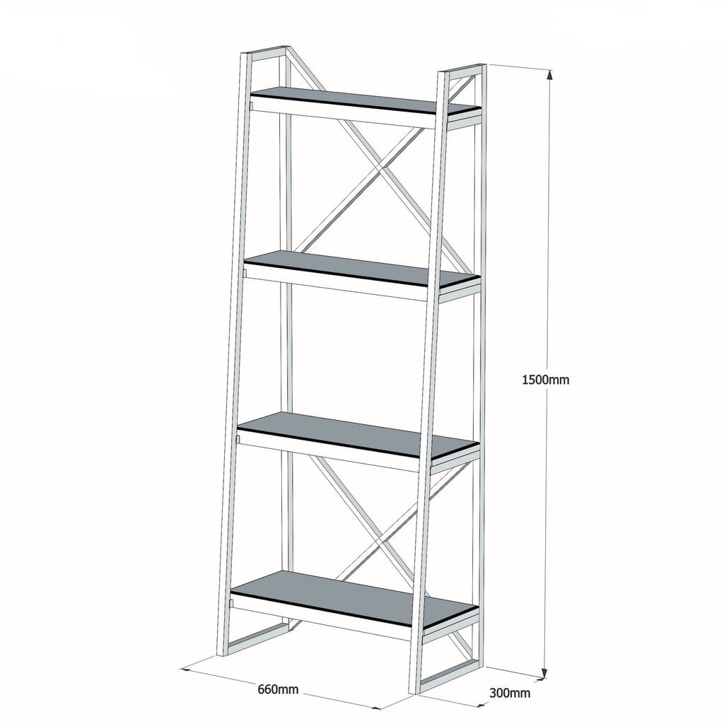 Pastatoma lentyna Kalune Design Alaro Ladder, ruda/juoda kaina ir informacija | Lentynos | pigu.lt