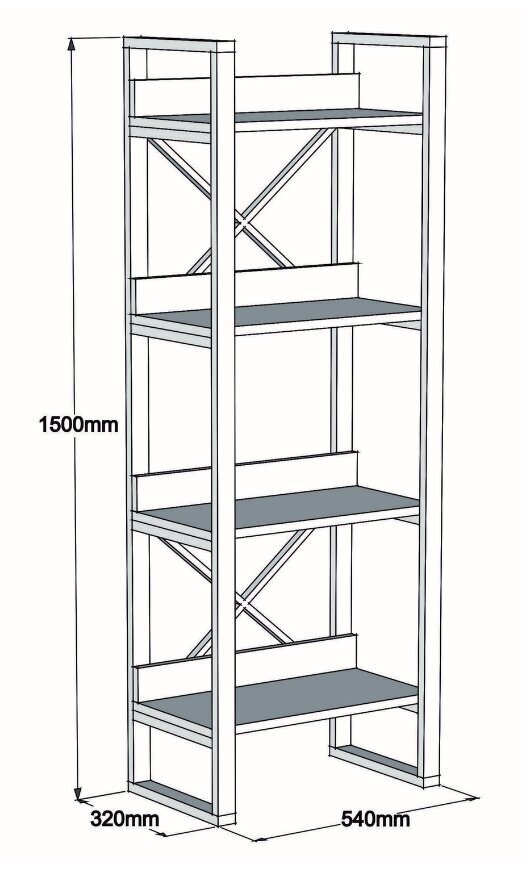 Pastatoma lentyna Kalune Design Adisa, juoda/balta kaina ir informacija | Lentynos | pigu.lt