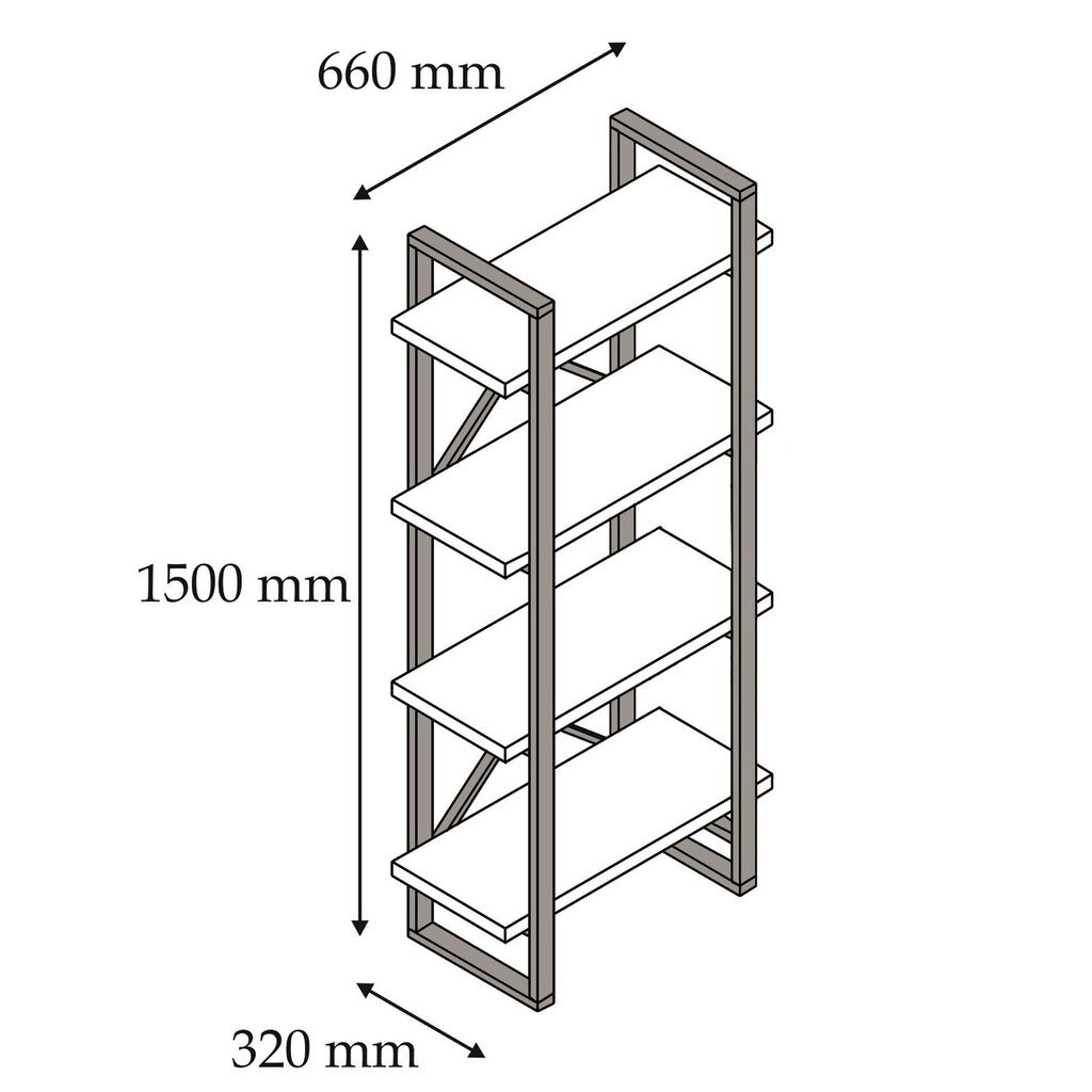 Pastatoma lentyna Kalune Design Alaro, ruda/juoda kaina ir informacija | Lentynos | pigu.lt