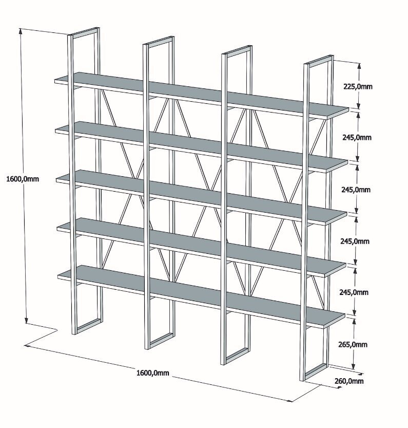 Pastatoma lentyna Kalune Design Beylerbeyi, ruda/juoda kaina ir informacija | Lentynos | pigu.lt