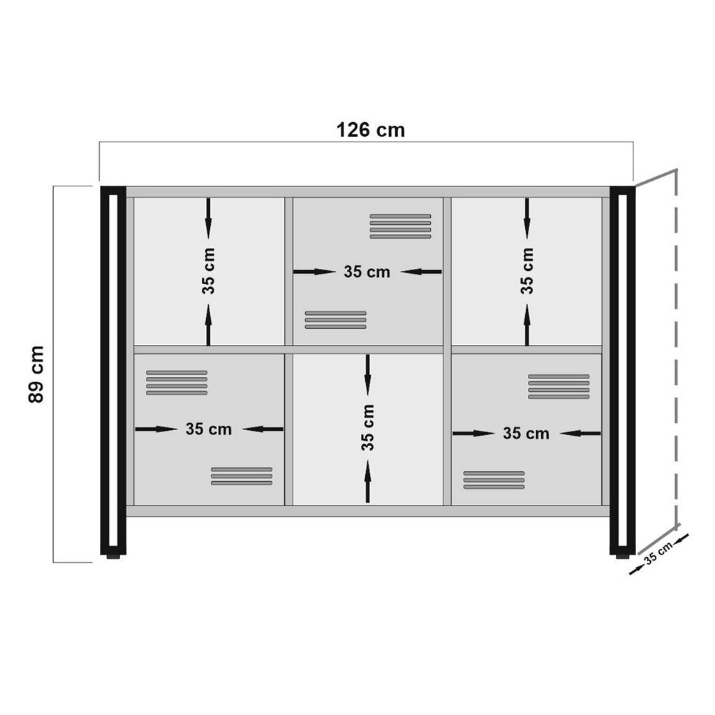 Pastatoma lentyna Kalune Design Cosmo, ruda/juoda kaina ir informacija | Lentynos | pigu.lt