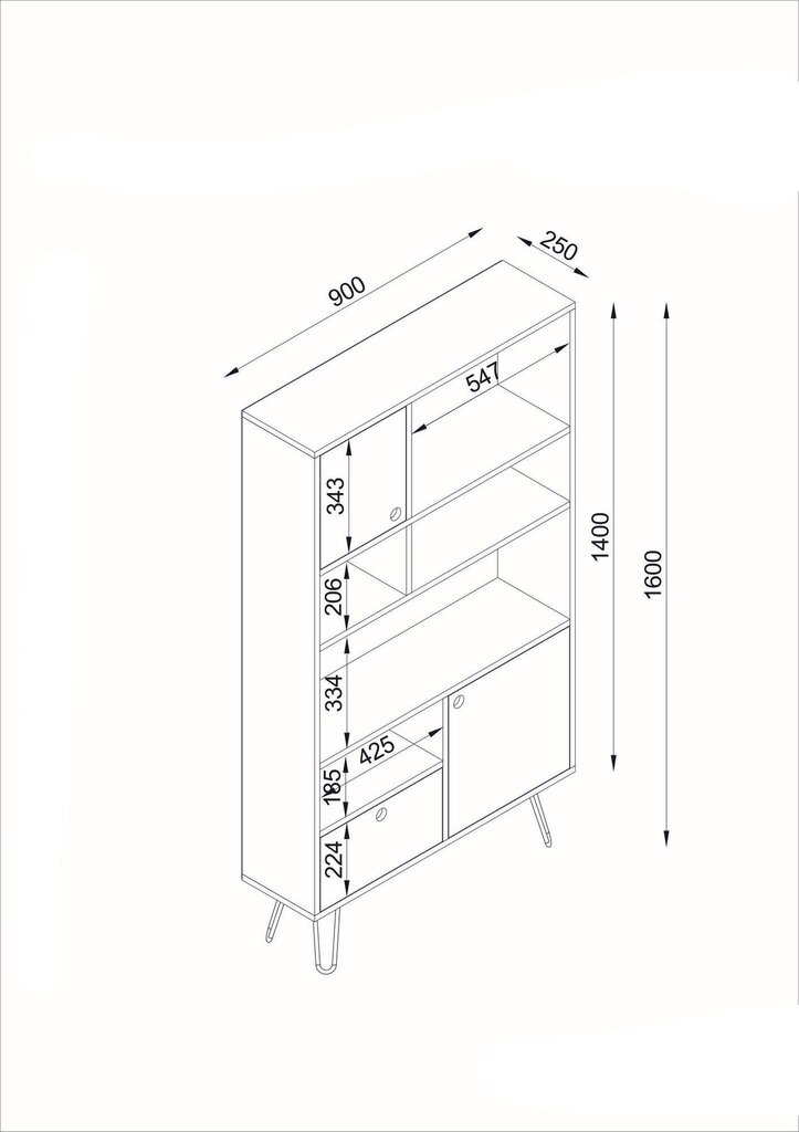 Pastatoma lentyna Kalune Design Karamel, ruda/balta kaina ir informacija | Lentynos | pigu.lt