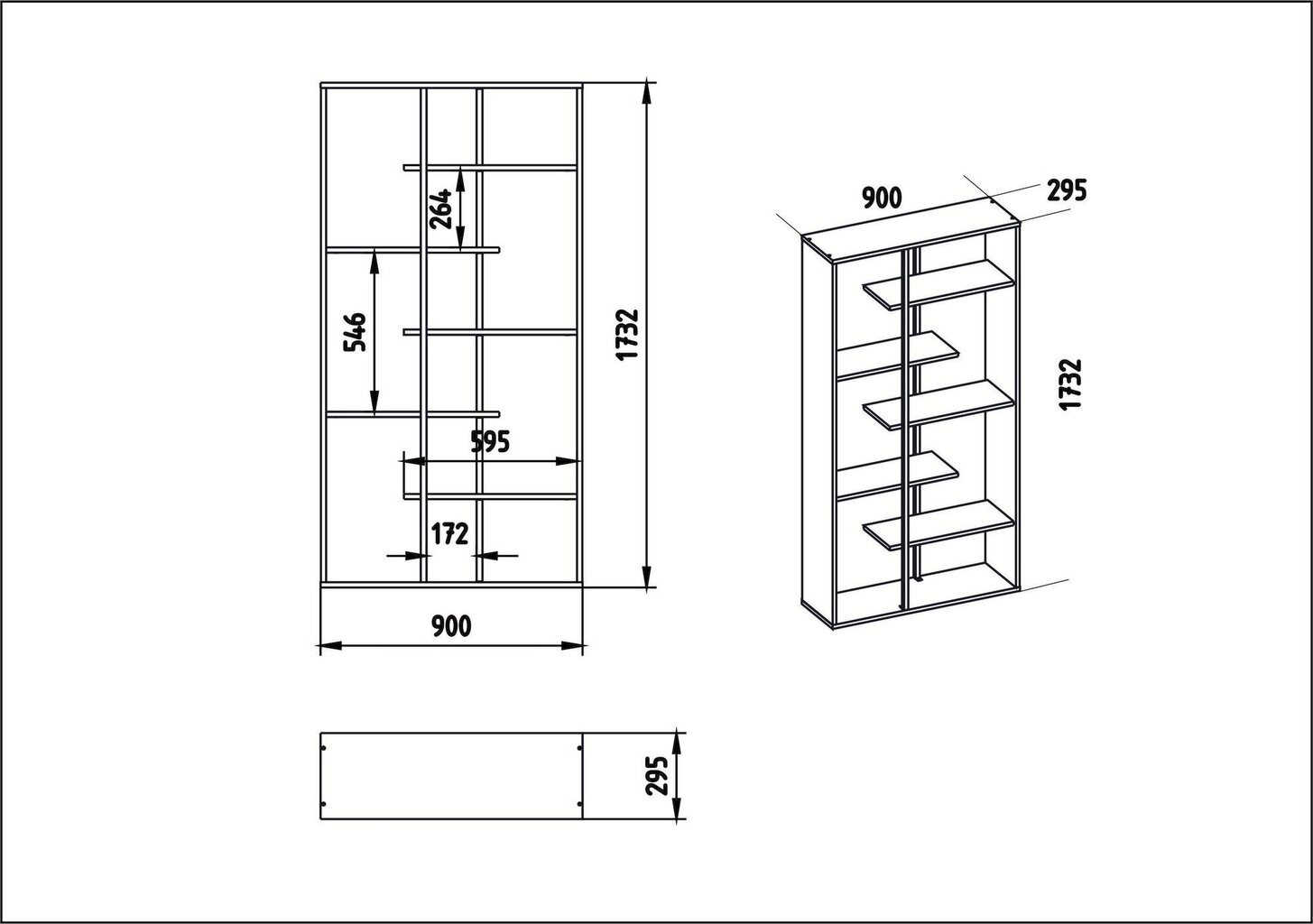 Lentyna Kalune Design Presto, ruda/juoda kaina ir informacija | Lentynos | pigu.lt