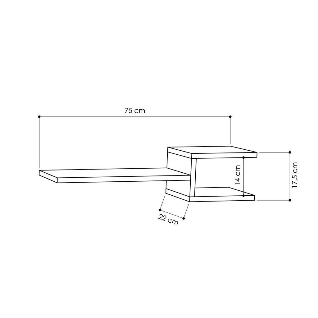 Pakabinama lentyna Kalune Design Fork, balta kaina ir informacija | Lentynos | pigu.lt