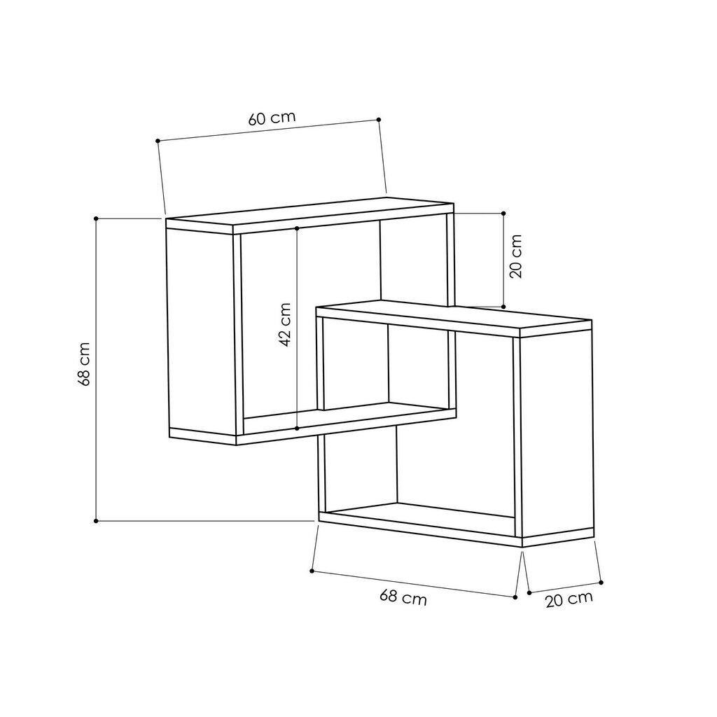 Lentyna Kalune Design Ring, ruda/pilka kaina ir informacija | Lentynos | pigu.lt