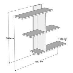 Подвесная полка Kalune Design Bahro, коричневая/серая цена и информация | Полки | pigu.lt