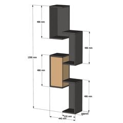 Подвесная полка Kalune Design Esta, серая/коричневая цена и информация | Полки | pigu.lt