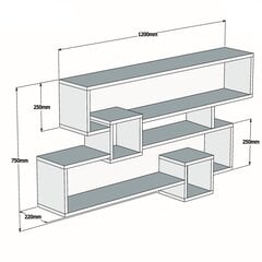 Подвесная полка Kalune Design Karen, серая/коричневая цена и информация | Полки | pigu.lt