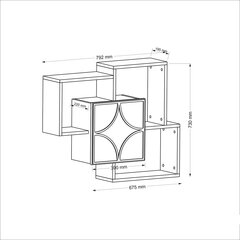 Pakabinama lentyna Kalune Design Arco, ruda/žalia kaina ir informacija | Lentynos | pigu.lt