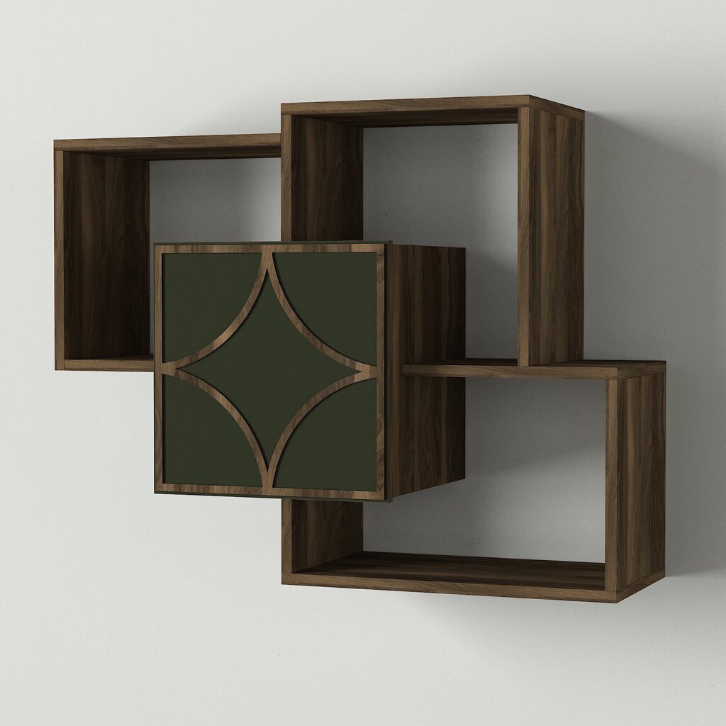 Pakabinama lentyna Kalune Design Arco, ruda/žalia kaina ir informacija | Lentynos | pigu.lt