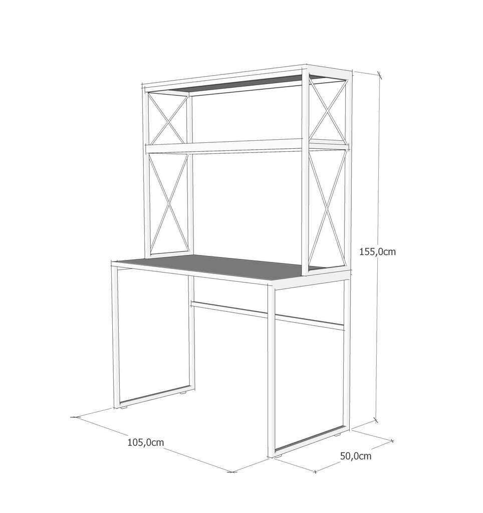 Rašomasis stalas Kalune Design Mercan, juodas/rudas kaina ir informacija | Kompiuteriniai, rašomieji stalai | pigu.lt