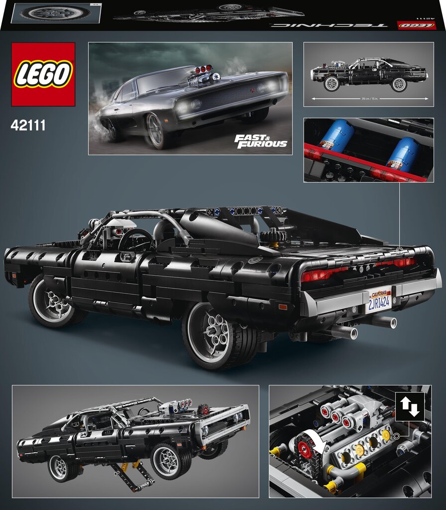 42111 LEGO® Technic Dom's Dodge Charger kaina ir informacija | Konstruktoriai ir kaladėlės | pigu.lt