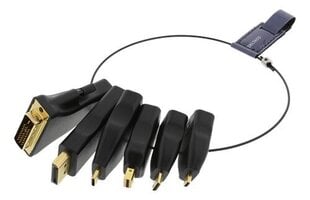 Deltaco HDMI-AR2, HDMI, DVI, USB-C, DisplayPort, Mini DisplayPort цена и информация | Кабели и провода | pigu.lt