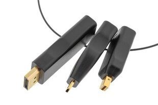 Deltaco HDMI-AR1, HDMI/USB-C/Mini DP, DP kaina ir informacija | Kabeliai ir laidai | pigu.lt