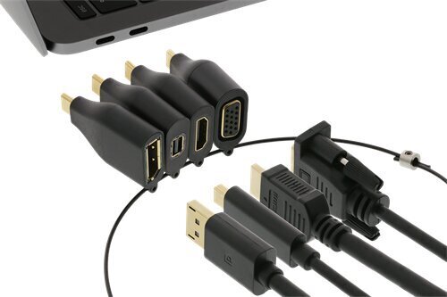 Deltaco USBC-AR1, USB-C/VGA/HDMI kaina ir informacija | Kabeliai ir laidai | pigu.lt