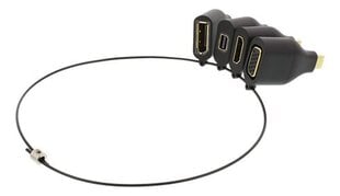Deltaco USBC-AR1, USB-C/VGA/HDMI kaina ir informacija | Kabeliai ir laidai | pigu.lt