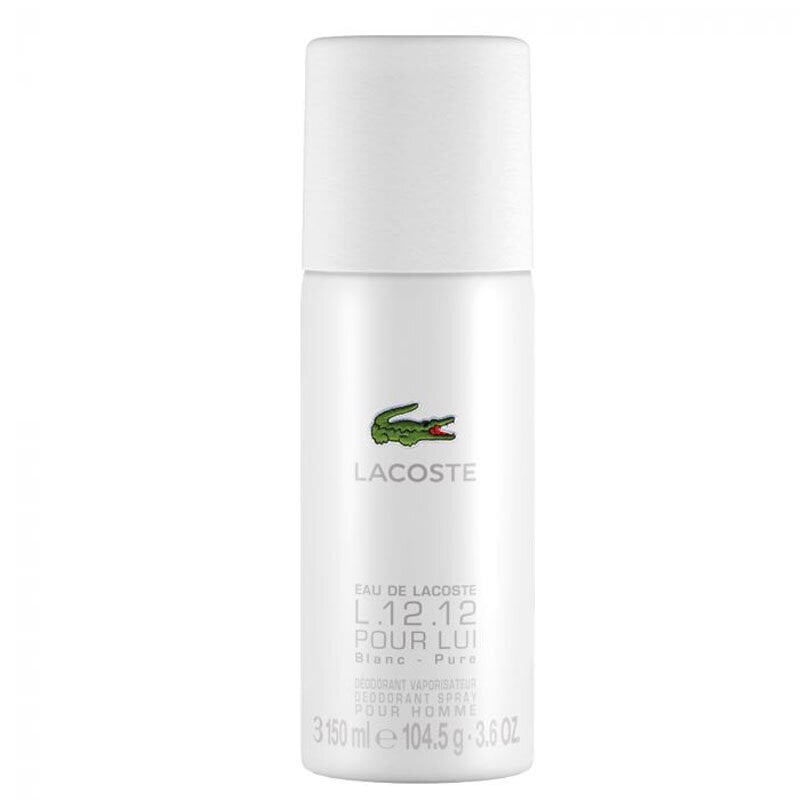 Kvapusis purškiamas dezodorantas vyrams Lacoste Eau de Lacoste L.12.12 Blanc 150 ml цена и информация | Parfumuota kosmetika vyrams | pigu.lt