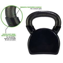 Svarstis Tunturi Vinyl Kettlebell, 16 kg, juodas kaina ir informacija | Svoriai, svarmenys, štangos | pigu.lt