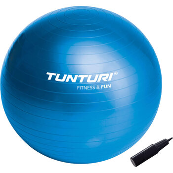Gimnastikos kamuolys su pompa Tunturi 55 cm, mėlynas kaina ir informacija | Gimnastikos kamuoliai | pigu.lt