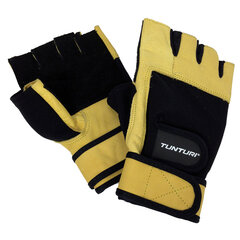 Тренировочные перчатки Tunturi Fitness Gloves High Impact, размер L, желтый/черный цвет цена и информация | Перчатки для турника и фитнеса | pigu.lt