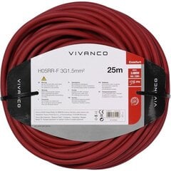 Удлинительный кабель для улицы Vivanco H05RR-F 25 м, красный (61149) цена и информация | Удлинители | pigu.lt