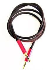 Mocco Textile Premium AUX Cable 3.5 mm -> 3.5 mm 1M red kaina ir informacija | Kabeliai ir laidai | pigu.lt