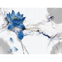 Fototapetai - Abstrakti mėlyna gėlė цена и информация | Фотообои с инструментом и клеем - Бежевые листья эвкалипта, 400x280 см | pigu.lt