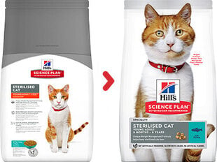 Hill's Science Plan Sterilised Cat Young Adult ėdalas katėms su tunu, 1.5 kg kaina ir informacija | Sausas maistas katėms | pigu.lt