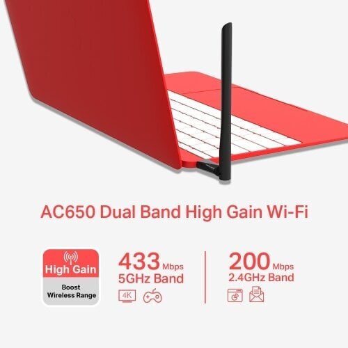 Mercusys AC650 High Gain Wireless Dual Band USB Adapter (MU6H) kaina ir informacija | Maršrutizatoriai (routeriai) | pigu.lt