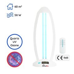 Antibakterinė ultravioletinė kvarcinė lempa UV-C 58W Ozone kaina ir informacija | Apsauginės sienelės, dezinfekcinės stotelės | pigu.lt