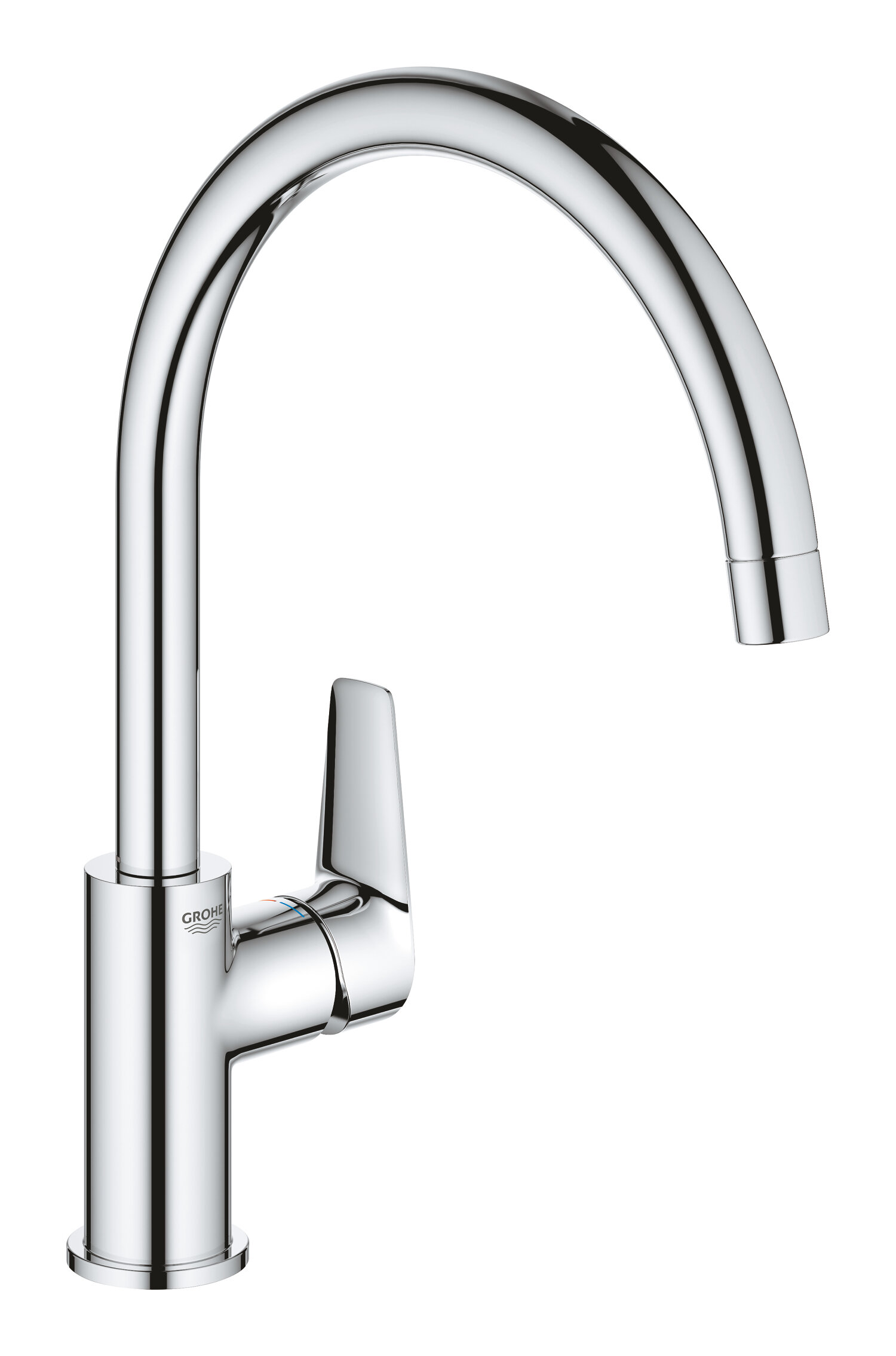 Grohe BauEdge viensvirtis plautuvės maišytuvas aukštu snapeliu ir 360˚  apsisukimo diapazonu, 31367001 kaina | pigu.lt