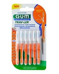 Межзубные щетки 6 шт. G.U.M.® (1412) Travler 0,9 мм цена и информация | Зубные щетки, пасты | pigu.lt