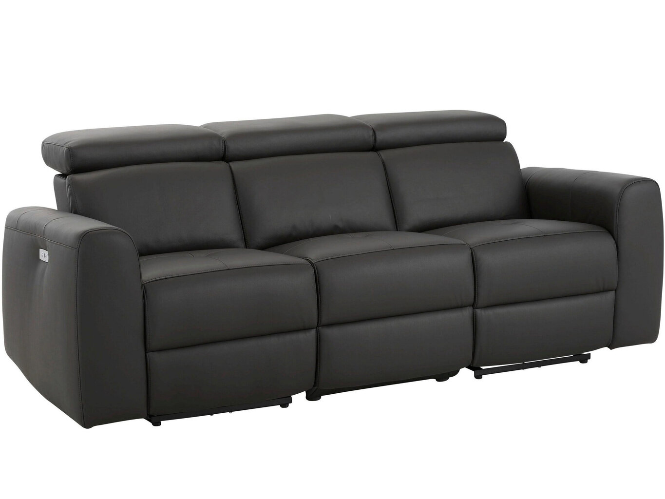 Sofa su elektrine poilsio funkcija Notio Living Capena, dirbtinė oda, ruda kaina ir informacija | Sofos | pigu.lt