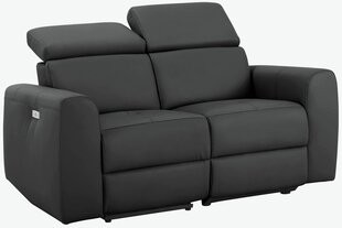 Двухместный диван с электрической функцией отдыха Notio Living Capena, искусственная кожа, серый цена и информация | Диваны | pigu.lt