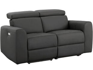 Двухместный диван с электрической функцией отдыха Notio Living Capena, искусственная кожа, серый цена и информация | Диваны | pigu.lt