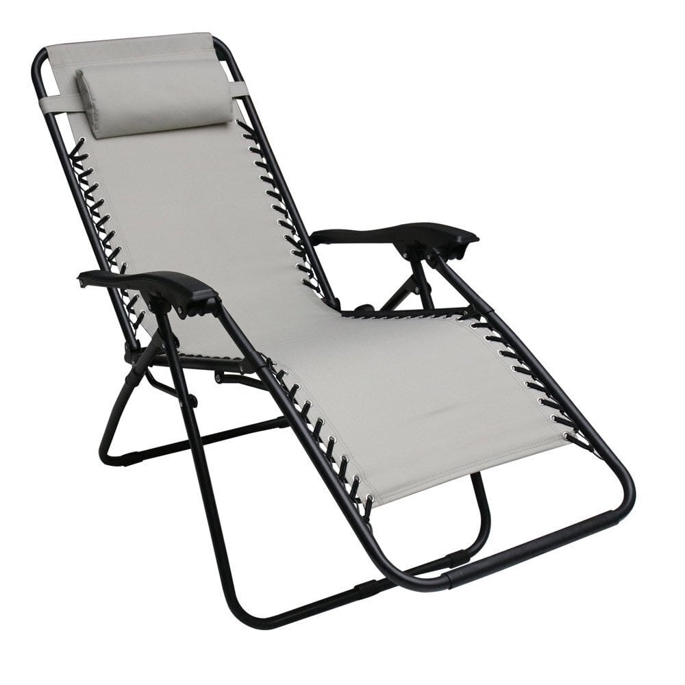 Sulankstoma lauko kėdė-gultas Patio Relax, pilka/juoda kaina ir informacija | Lauko kėdės, foteliai, pufai | pigu.lt